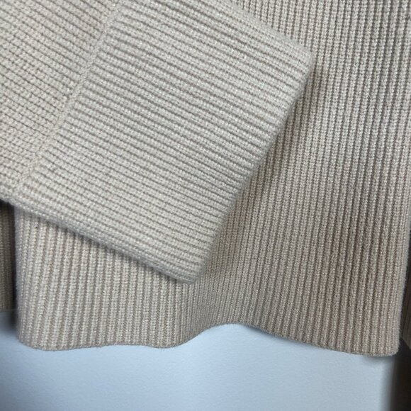 BTFBM Sweater Beige Camel Tan Mock Neck Half Zip Long Sleeve Knit Size L Neutral - Picture 3 of 9
